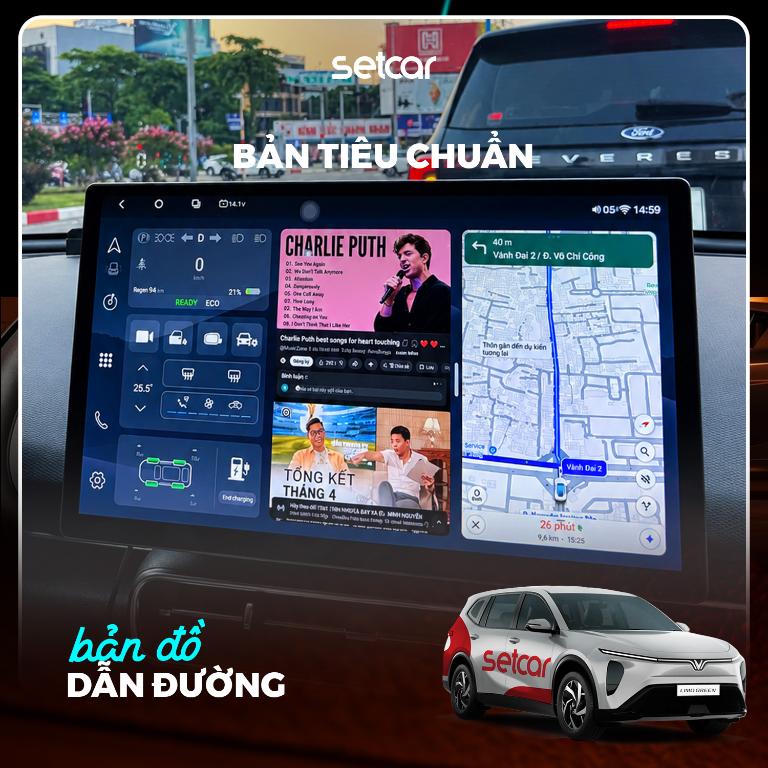 Màn Android Setcar 14.6 LimoGreen hiển thị rộng, trải nghiệm trực quan